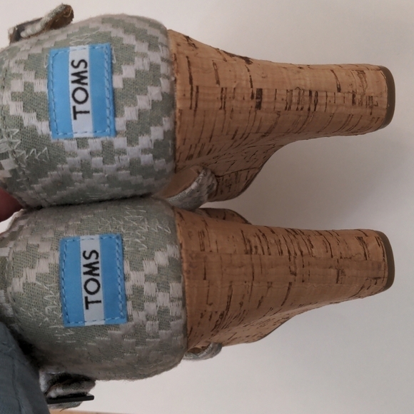 𝅺toms Sienna Aztec Wedges Green White 8 - Picture 7 of 10